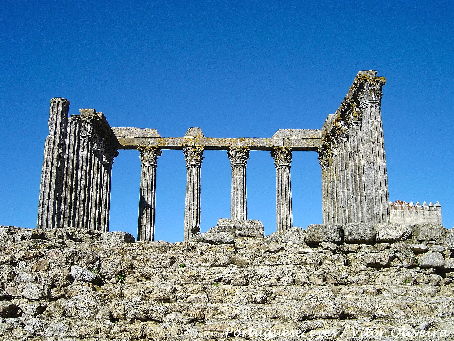 Colunas romanas de Évora, no centro histórico
